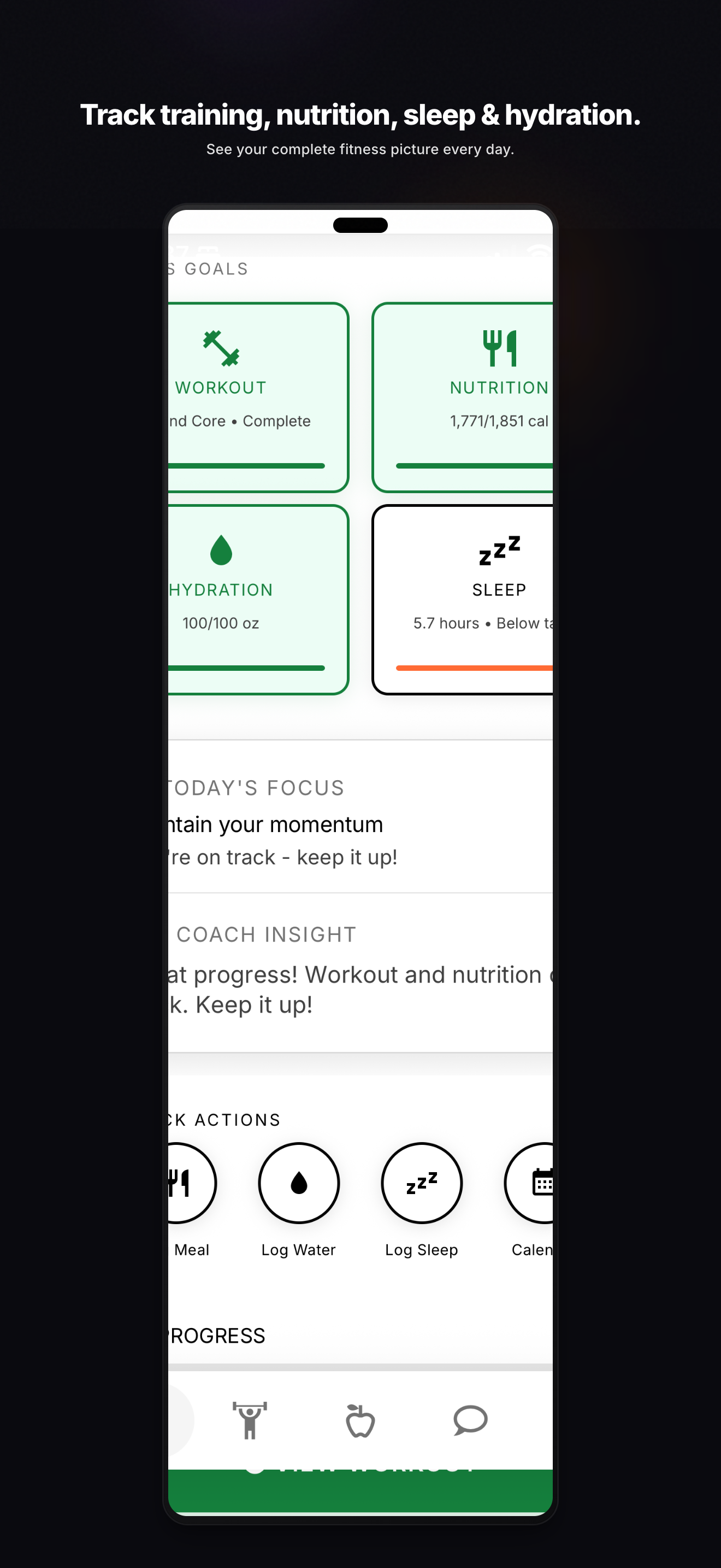 ForgeFit training dashboard