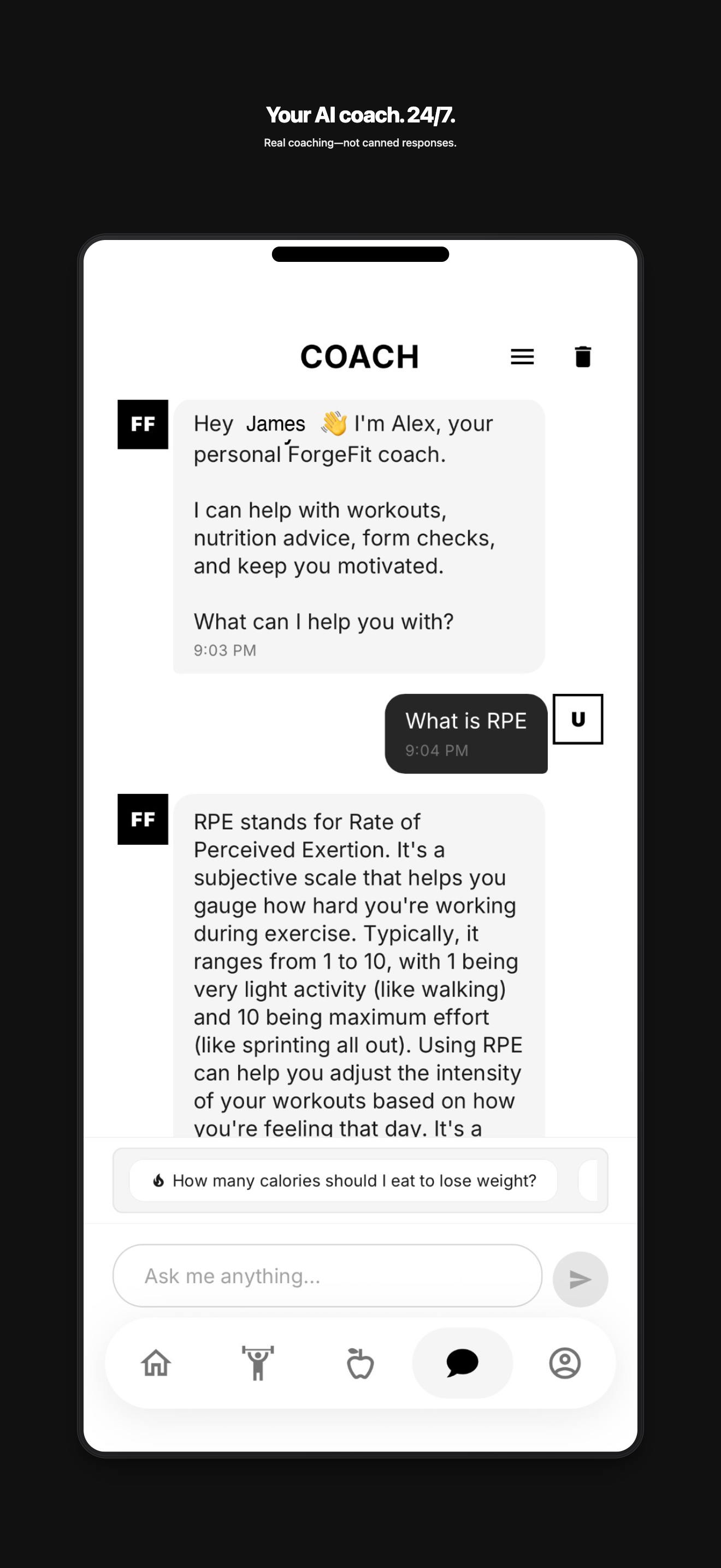 ForgeFit AI coach