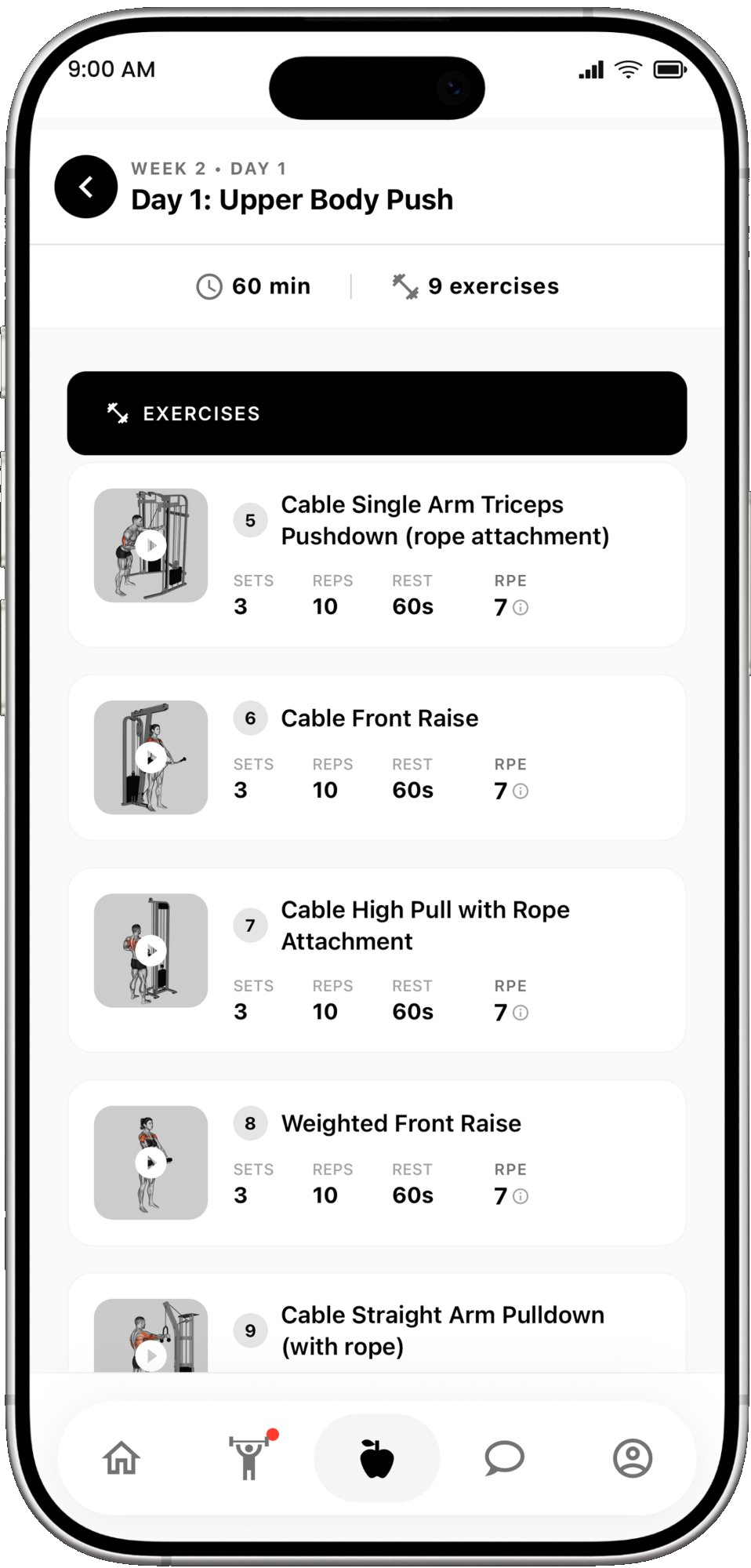 ForgeFit workout tracker app 52-week training program 5700 exercises progressive overload system